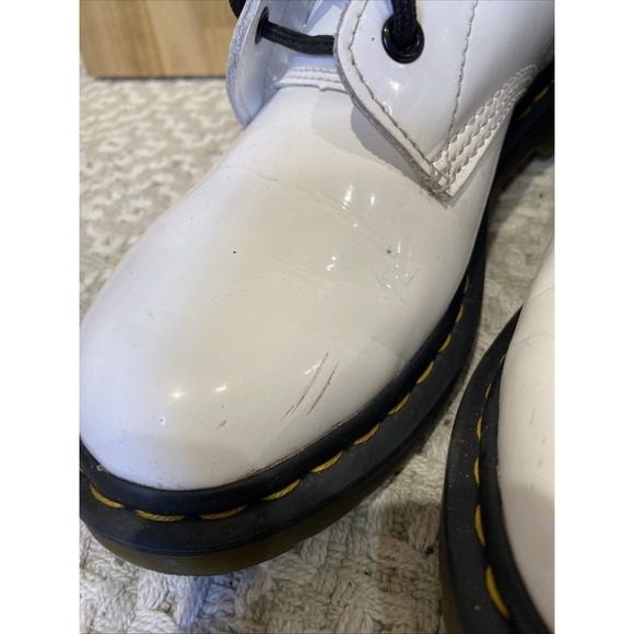 Doc Martin combat boots women's 9 white patent leather - Picture 6 of 11